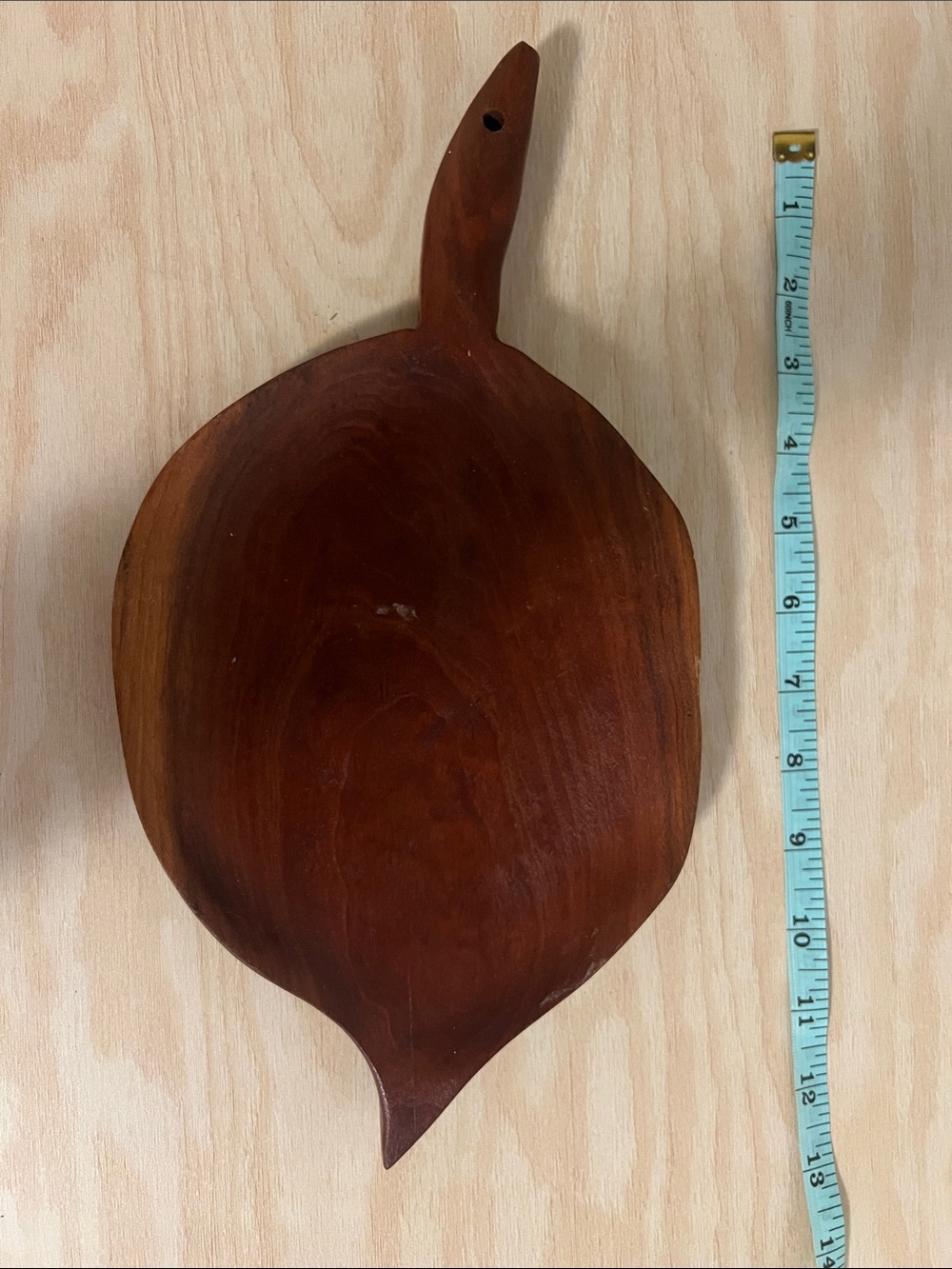 Source Unknown Brown Hand-Carved Wooden Serving Tray